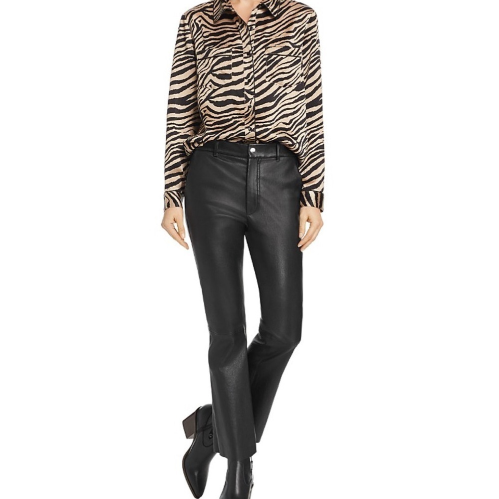 Anine Bing Zebra Print Silk Blouse